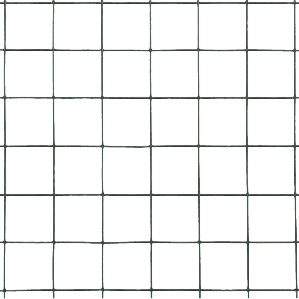 vidaXL Grillage Acier avec revêtement en PVC 25x0,5 m Vert