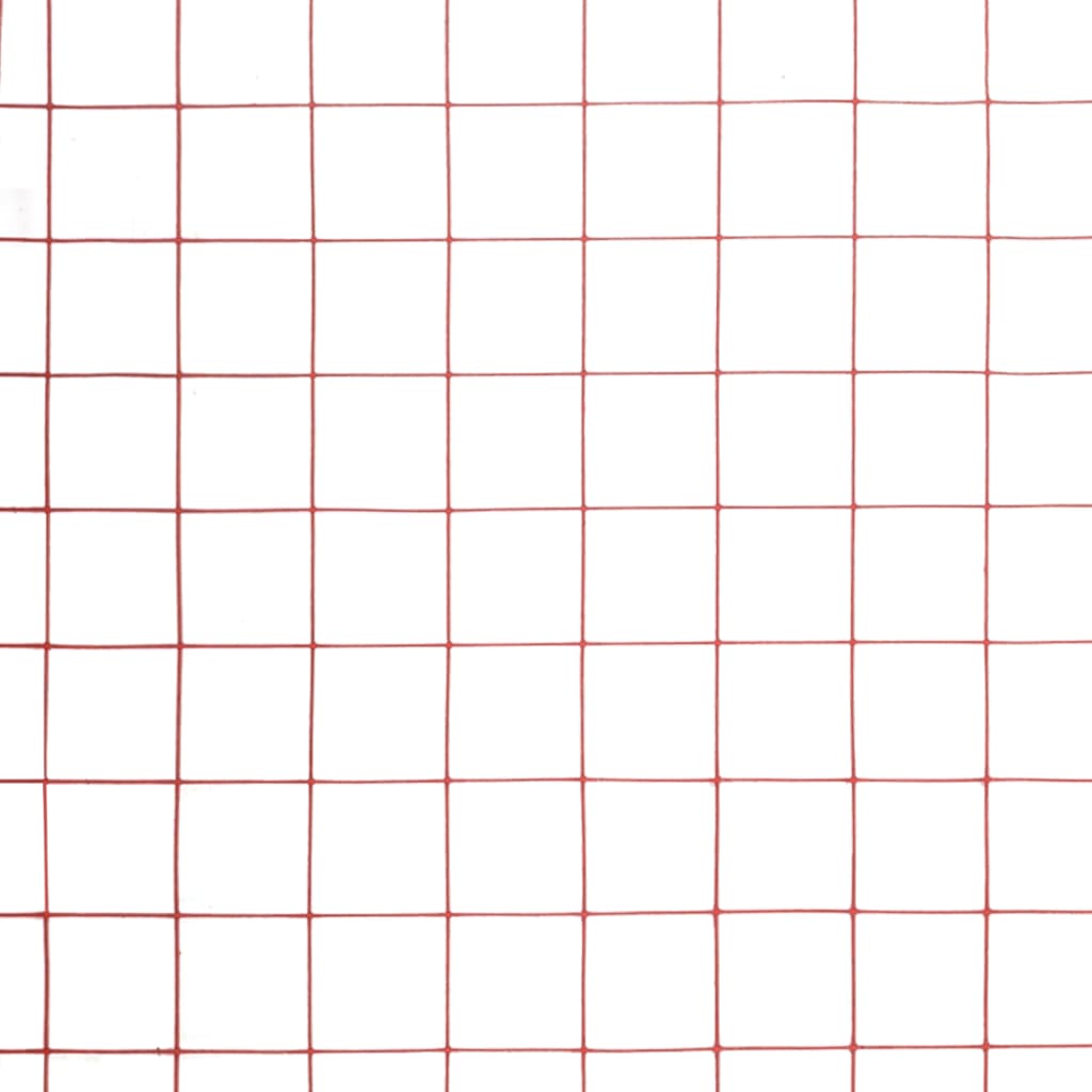 vidaXL Grillage Acier avec revêtement en PVC 10x1,5 m Rouge