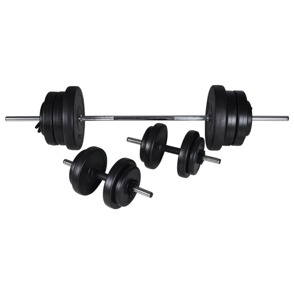 vidaXL Banc d'entraînement avec jeu d'haltères et de disques de poids 60,5 kg