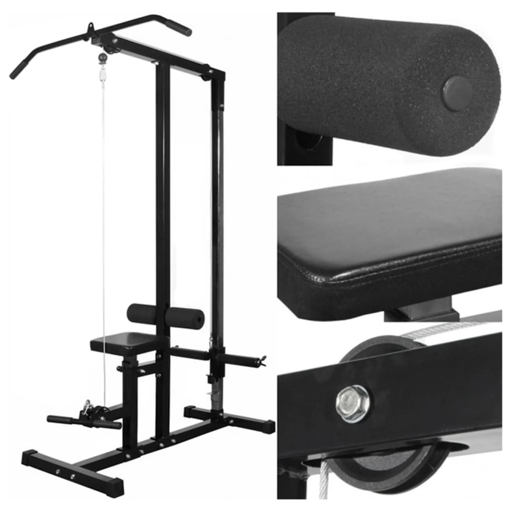 vidaXL Tour de musculation avec jeu d'haltères et poids 60,5 kg