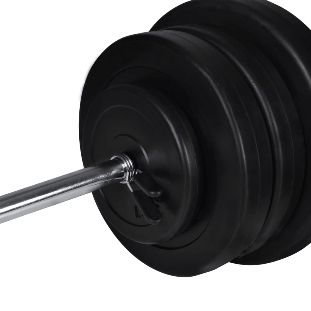 vidaXL Tour de musculation murale avec jeu d'haltères et poids 60,5 kg