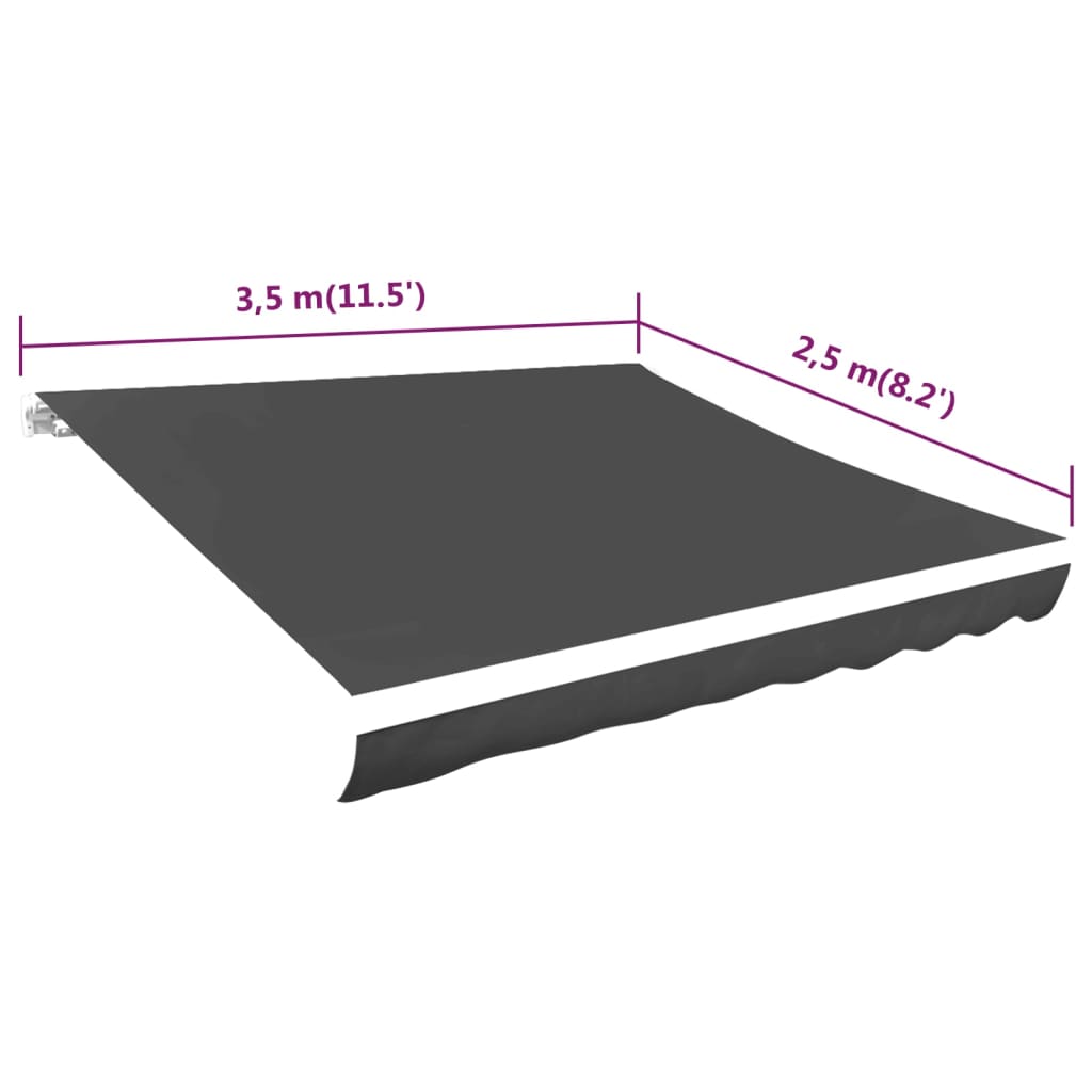 vidaXL Toile d'auvent Anthracite 350x250 cm