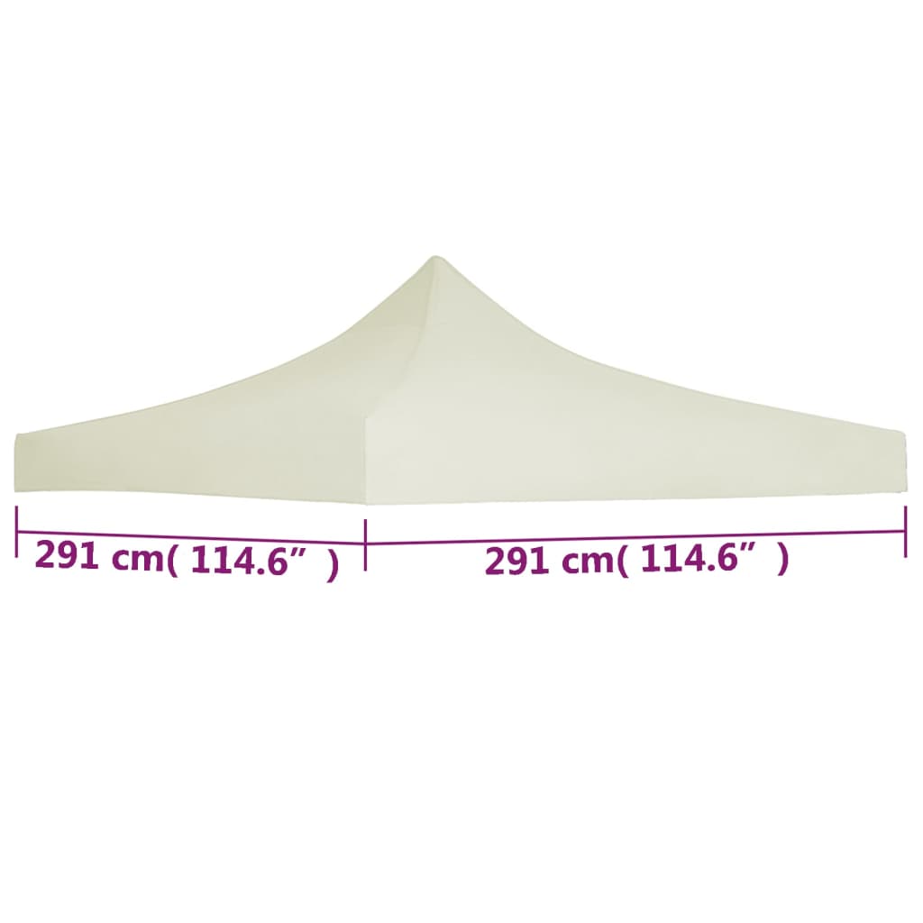 vidaXL Toit de tente de réception 3 x 3 m Crème