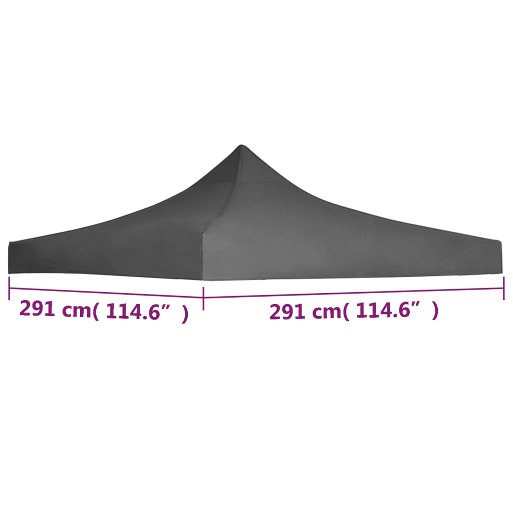 vidaXL Toit de tente de réception 3 x 3 m Anthracite