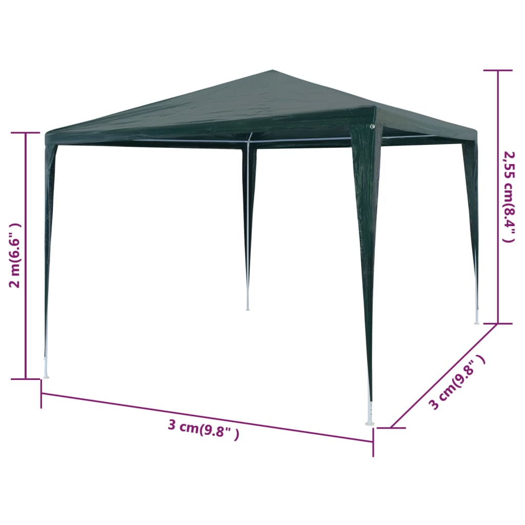 vidaXL Tente de réception 3x3 m PE Vert