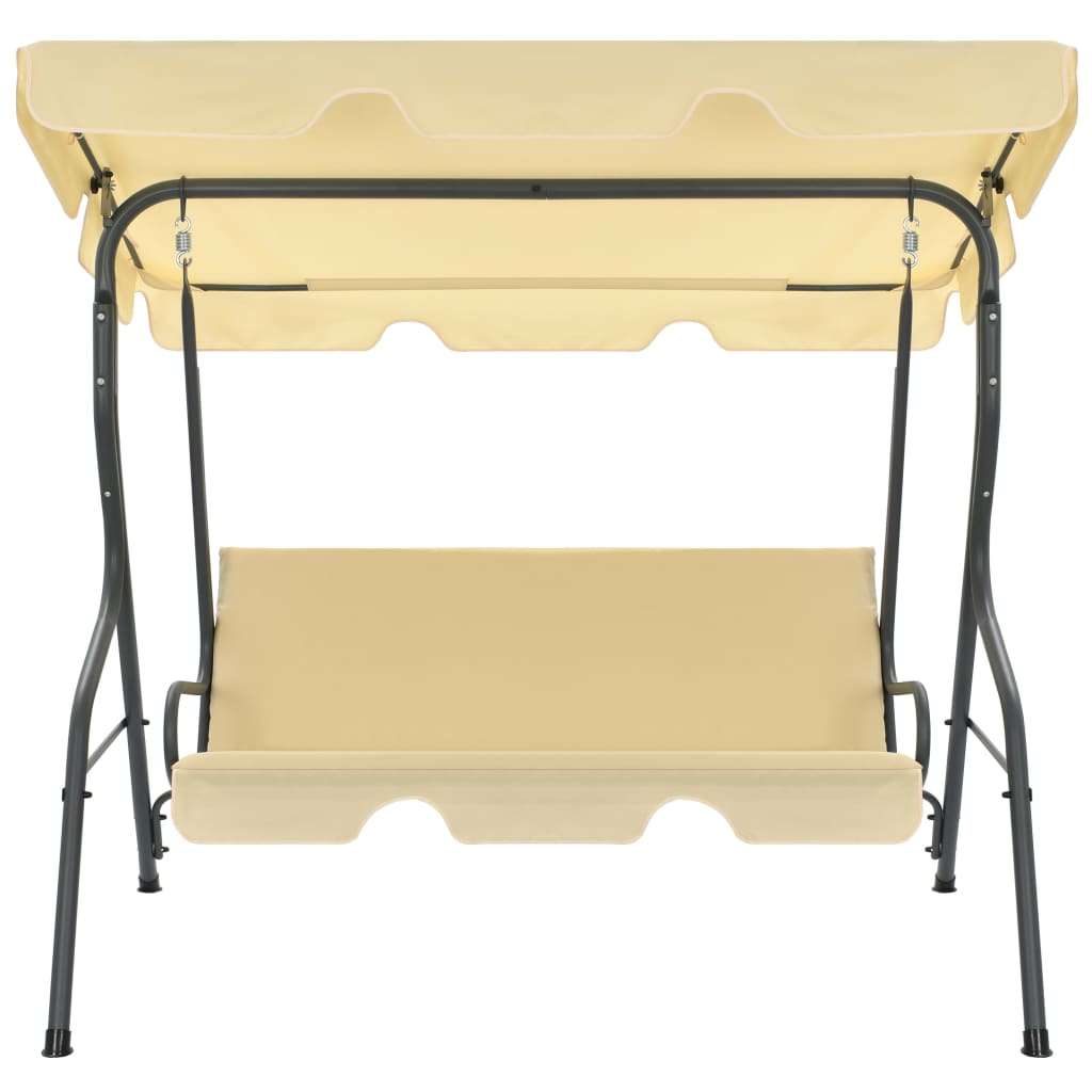 vidaXL Balancelle de jardin Blanc crème 170 x 110 x 153 cm