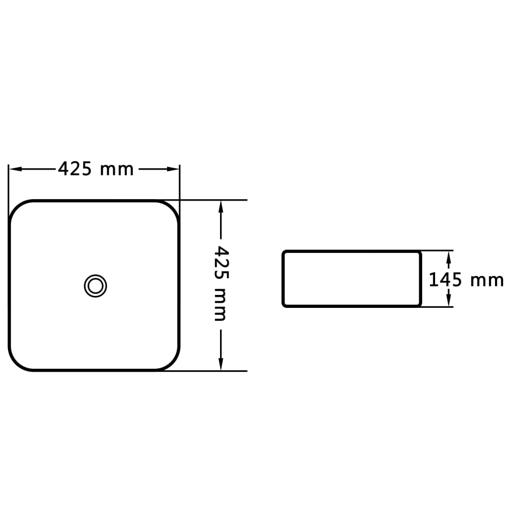 vidaXL Lavabo 42,5x42,5x14,5 cm Céramique Blanc