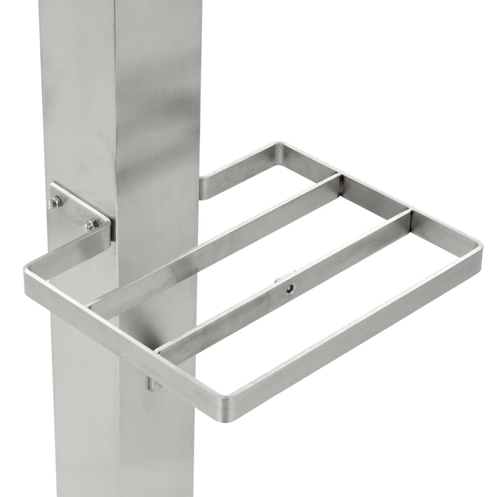 vidaXL Colonne à eau de jardin carrée Acier inoxydable 95 cm