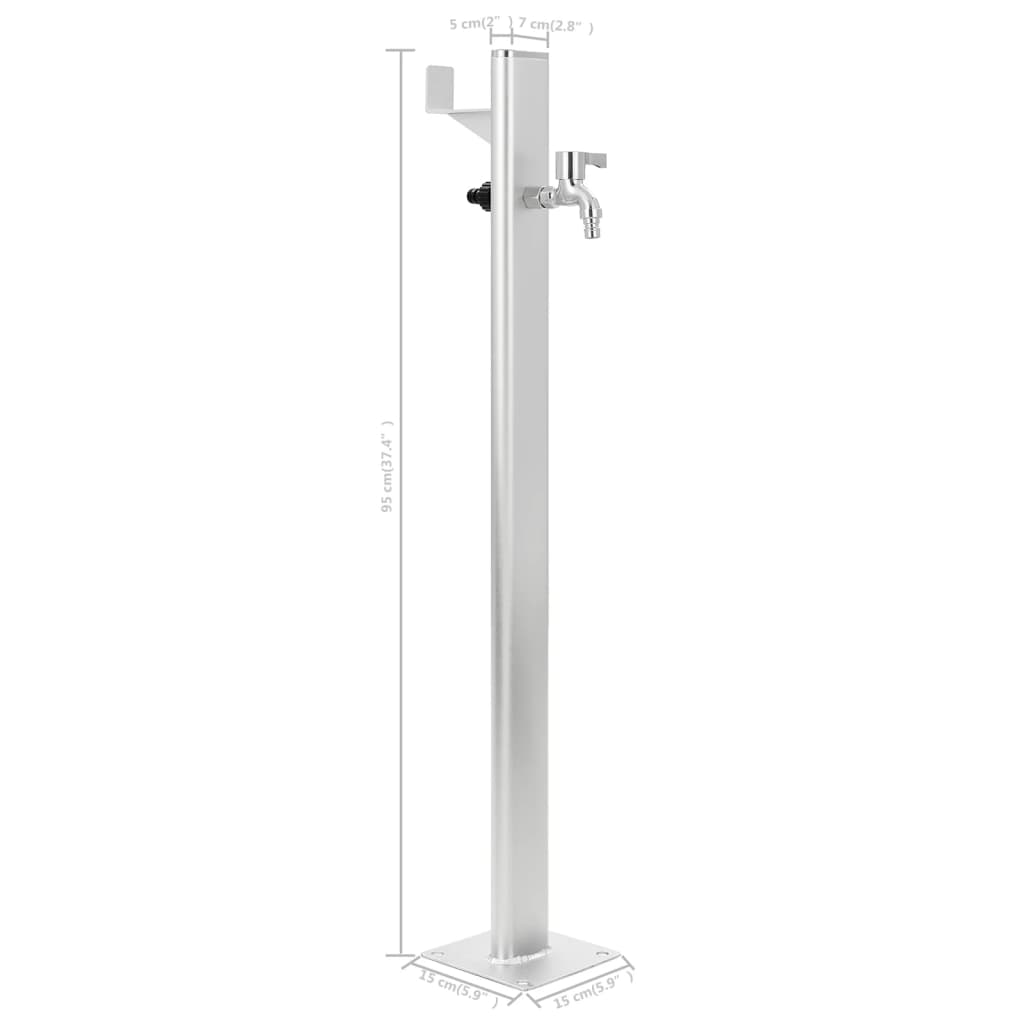 vidaXL Colonne à eau de jardin Aluminium 95 cm