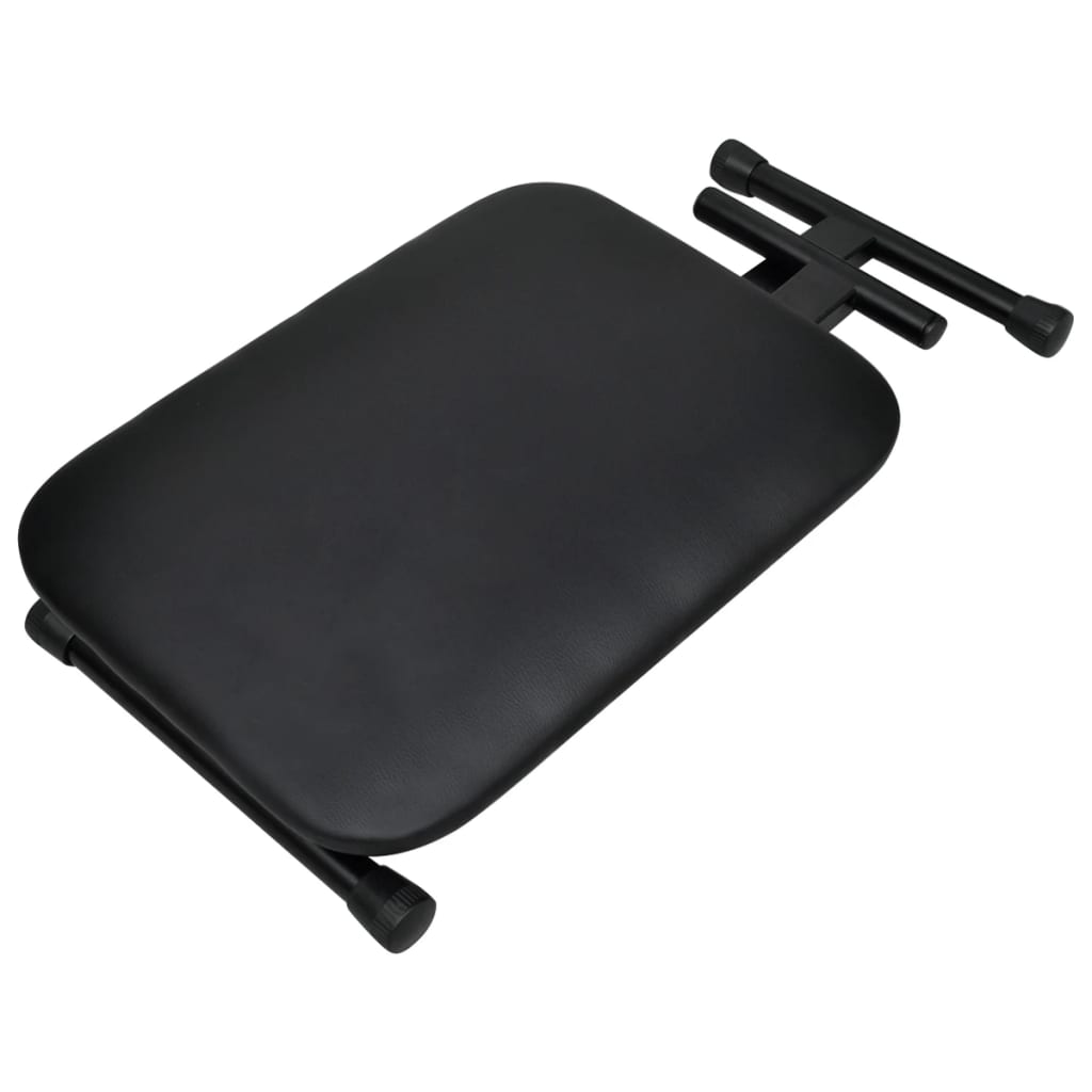 vidaXL Kit de support de clavier à empattement double et tabouret Noir