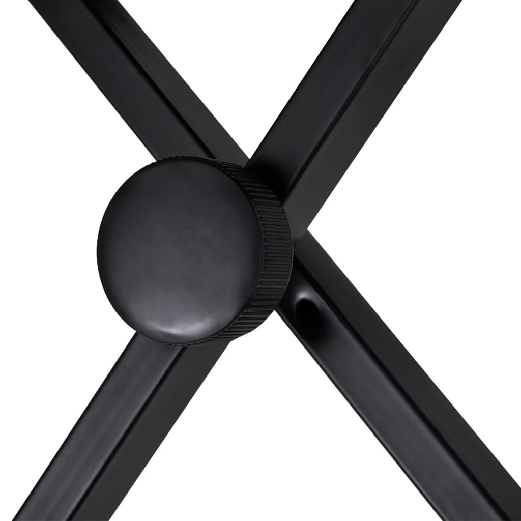 vidaXL Kit de support de clavier à empattement double et tabouret Noir