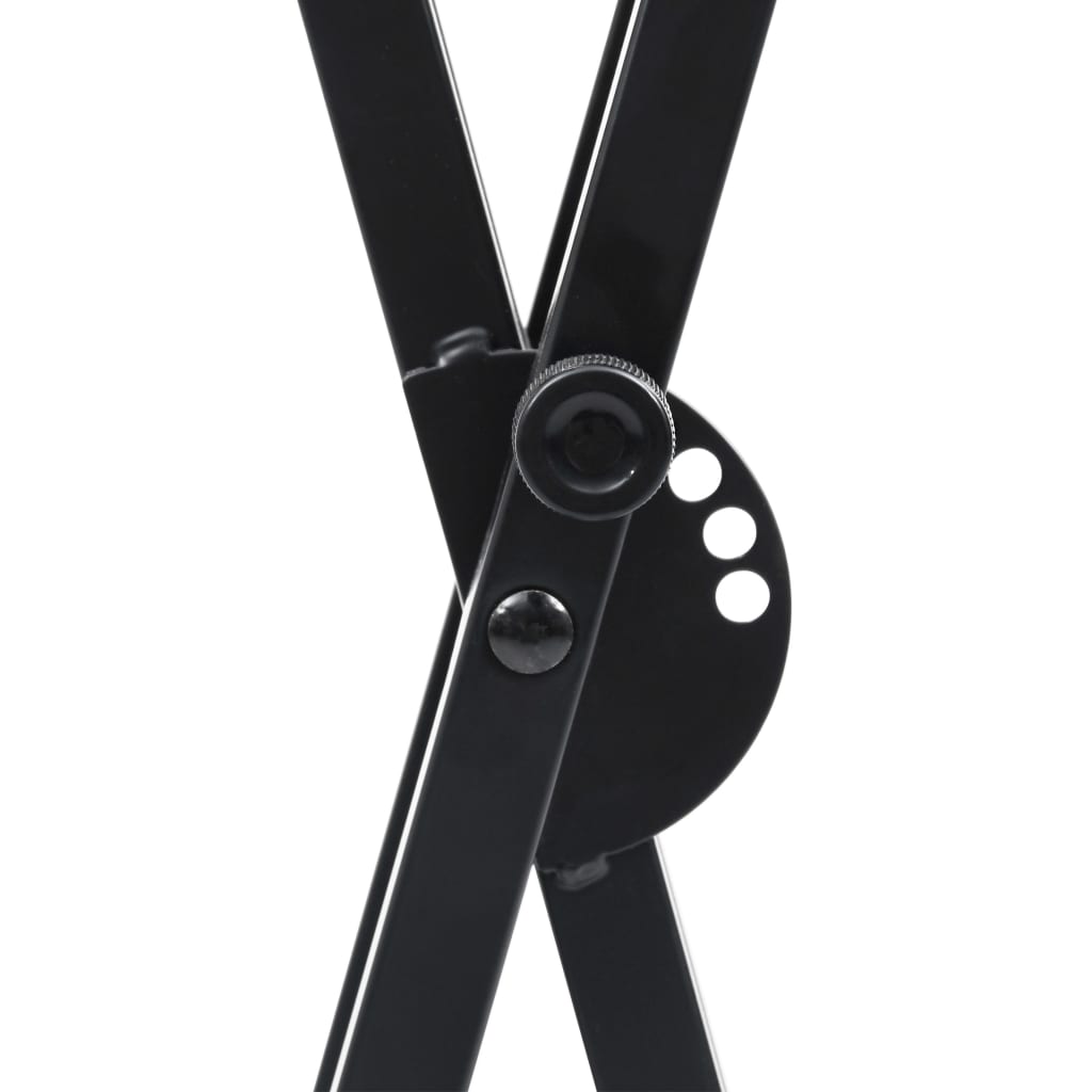 vidaXL Kit de support de clavier à empattement double et tabouret Noir