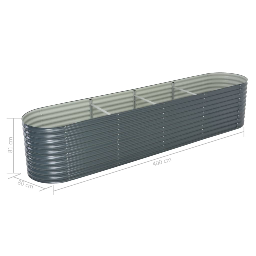 vidaXL Lit surélevé de jardin 400x80x81 cm Acier galvanisé Gris