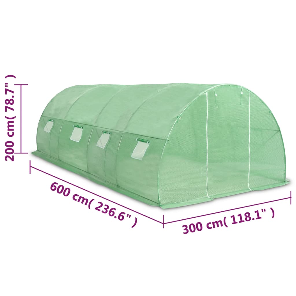 vidaXL Serre 18 m² 600x300x200 cm
