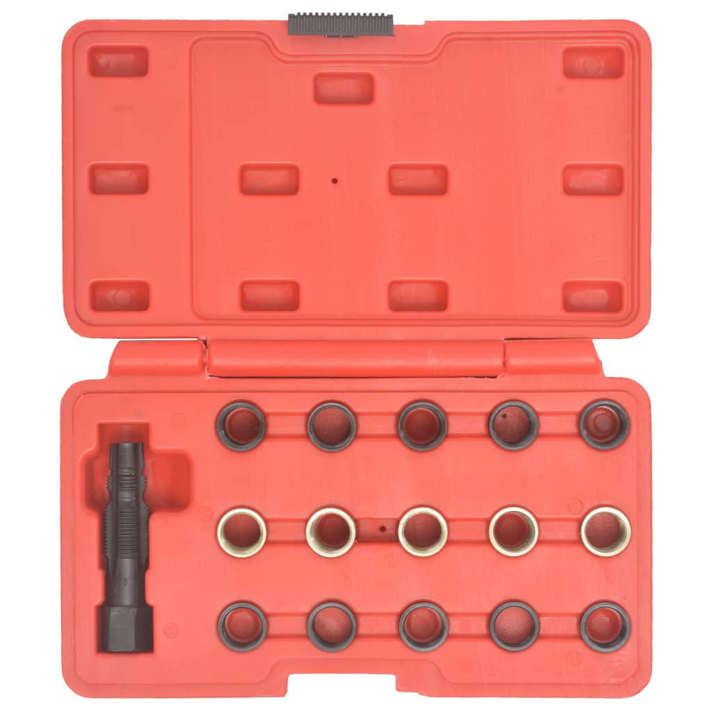 vidaXL Kit réparation filetage bougie de préchauffage 16 pcs M14x1,25
