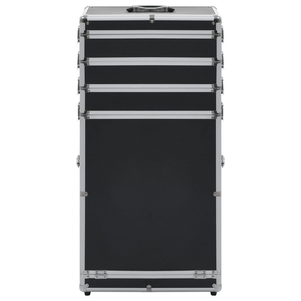 vidaXL Chariot de maquillage Aluminium Noir