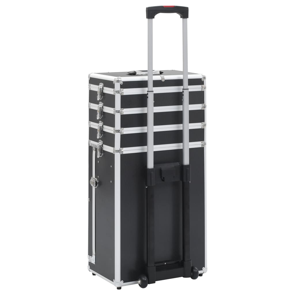 vidaXL Chariot de maquillage Aluminium Noir