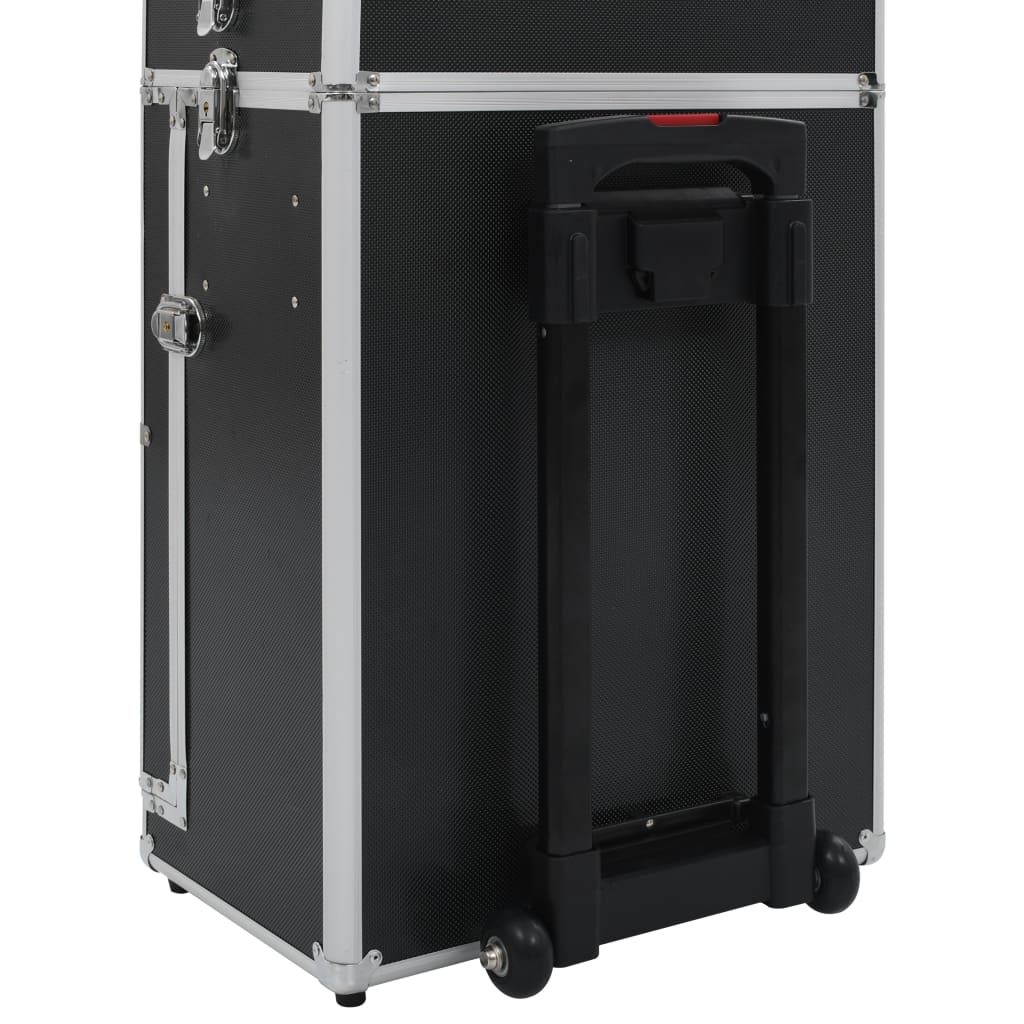 vidaXL Chariot de maquillage Aluminium Noir