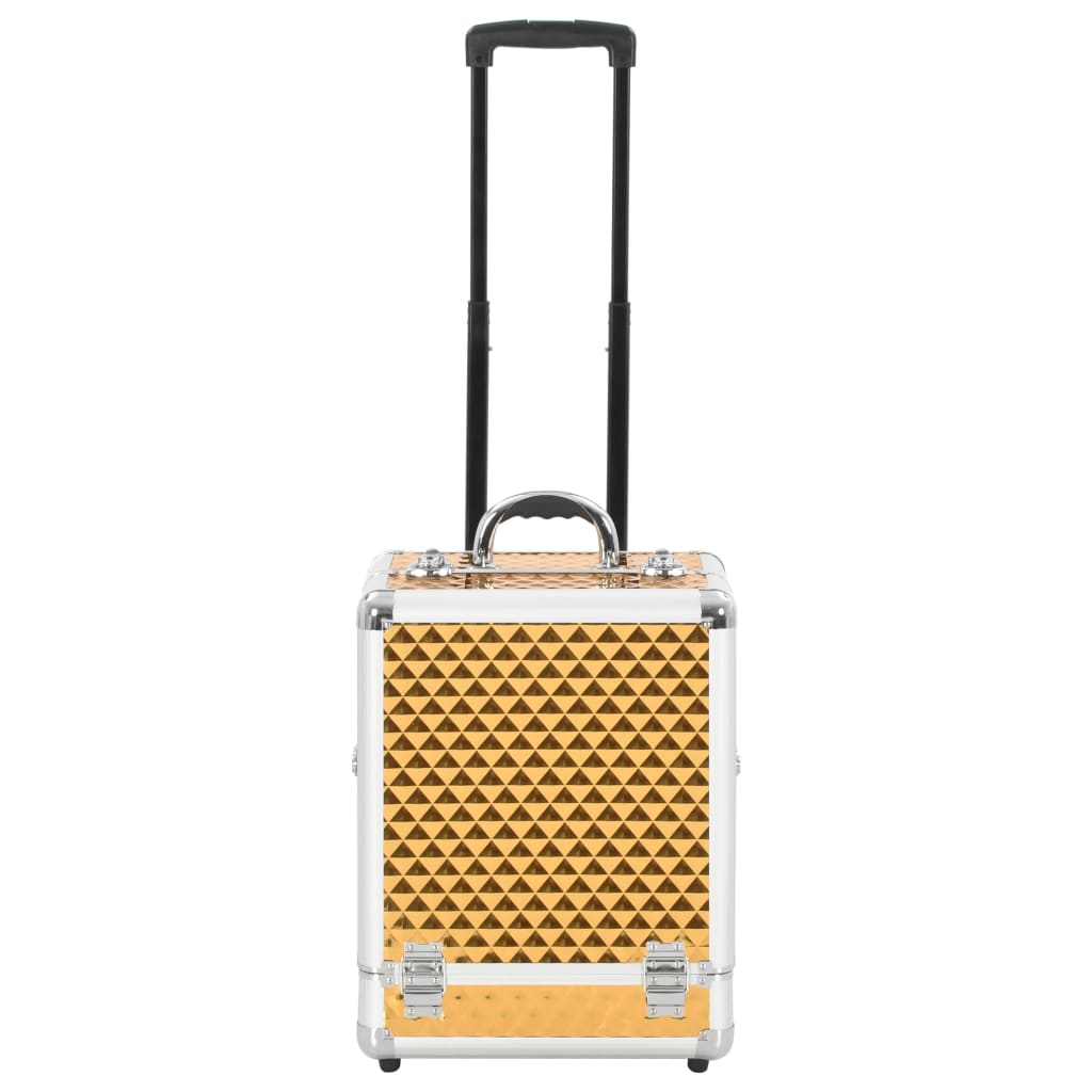 vidaXL Chariot à maquillage 35x29x45 cm Doré Aluminium