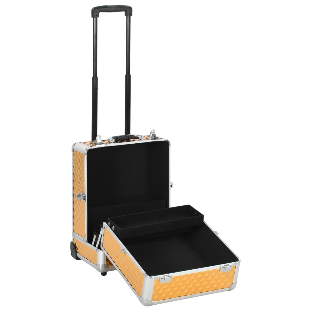 vidaXL Chariot à maquillage 35x29x45 cm Doré Aluminium