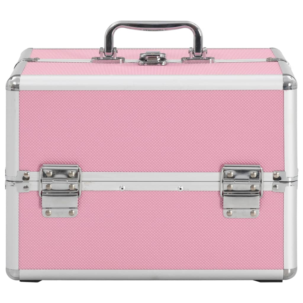 vidaXL Mallette à maquillage 22x30x21 cm Rose Aluminium