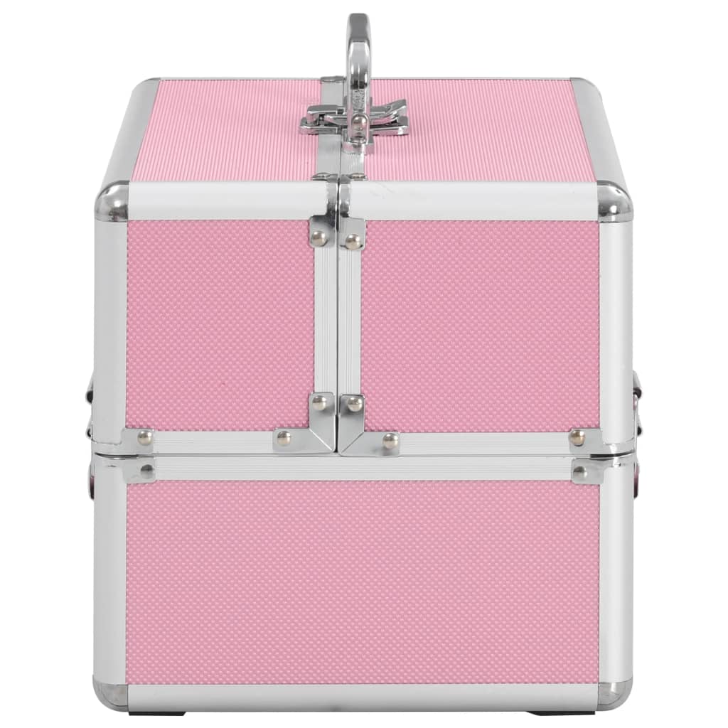vidaXL Mallette à maquillage 22x30x21 cm Rose Aluminium