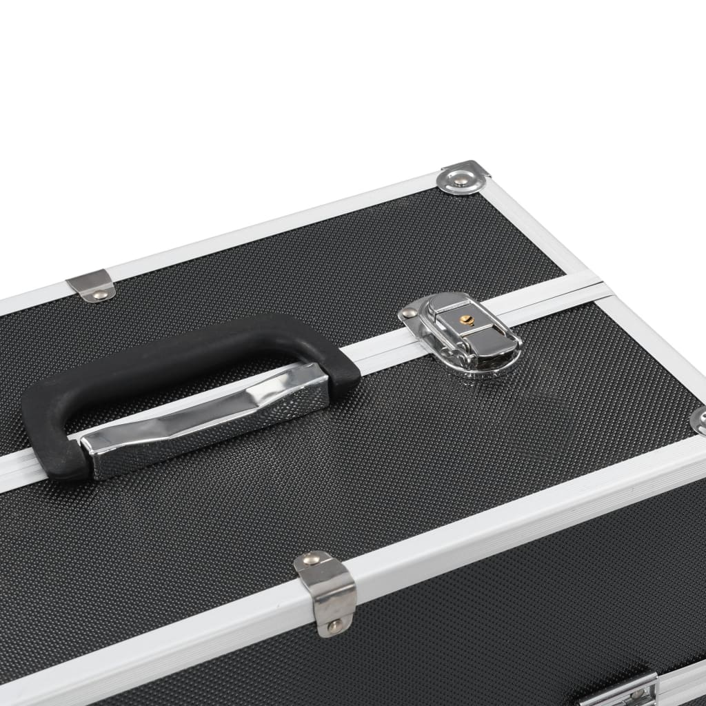 vidaXL Mallette à maquillage 37x24x35 cm Noir Aluminium