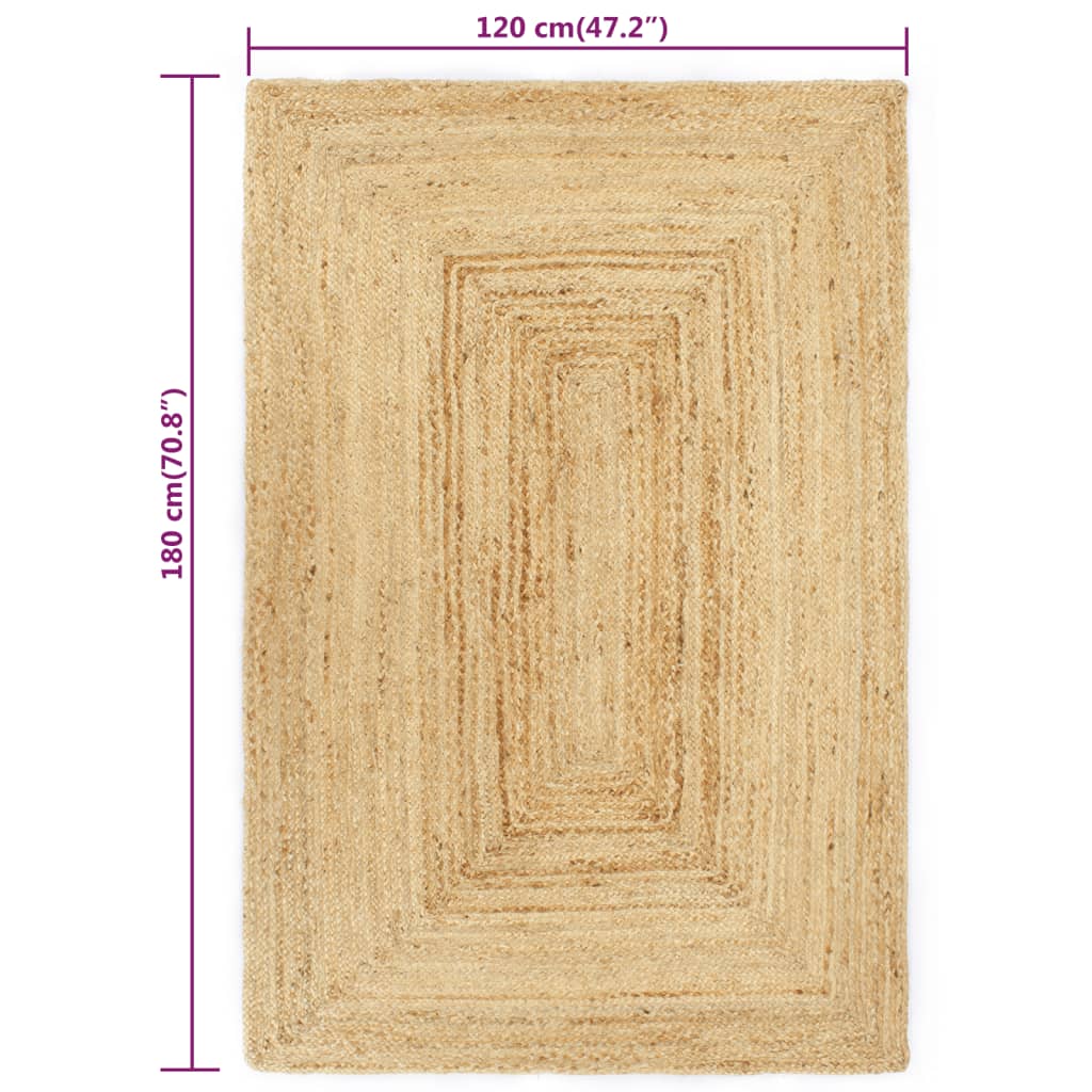 vidaXL Tapis fait à la main Jute Naturel 120x180 cm