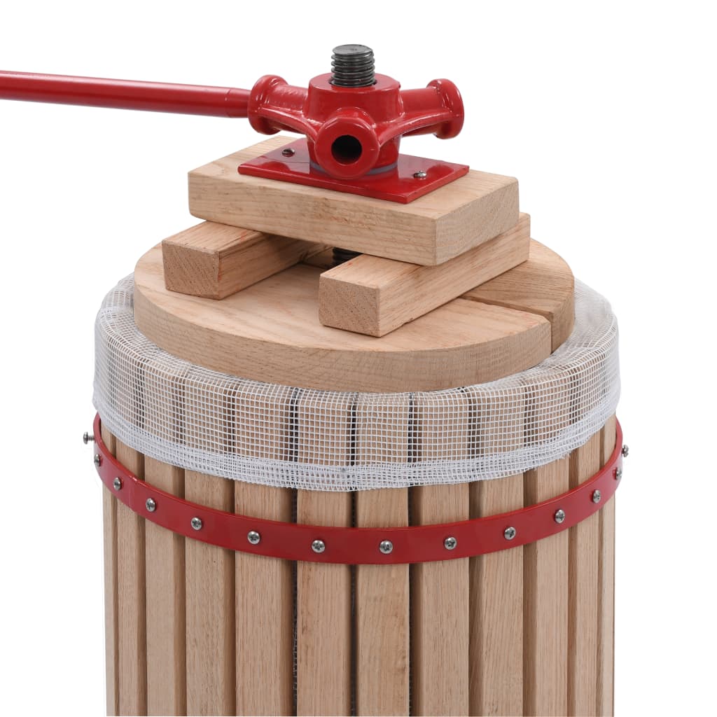 vidaXL Presse-fruits et à vin avec sac en tissu 24 L Bois de chêne