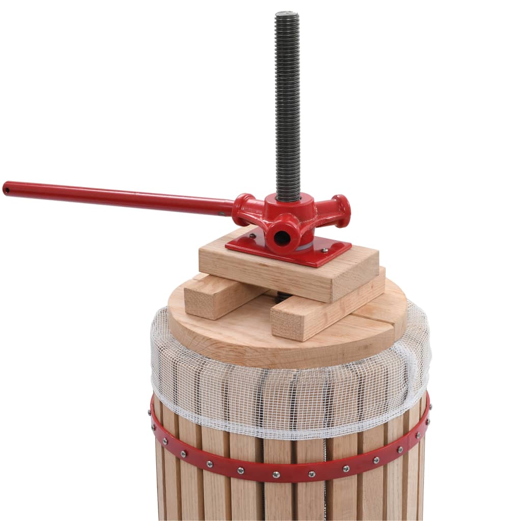 vidaXL Presse-fruits et à vin avec sac en tissu 30 L Bois de chêne