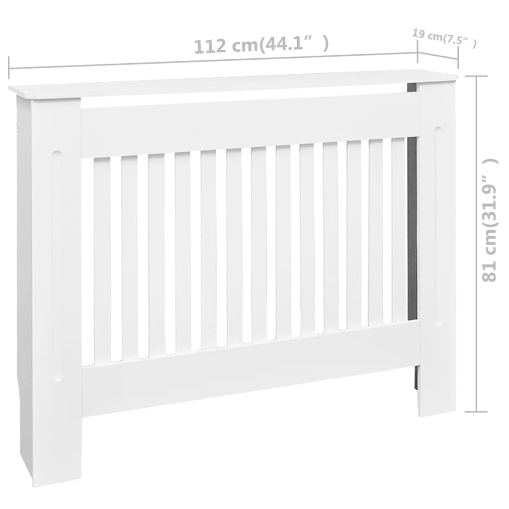 vidaXL Cache-radiateurs 2 pcs blanc MDF 112 cm