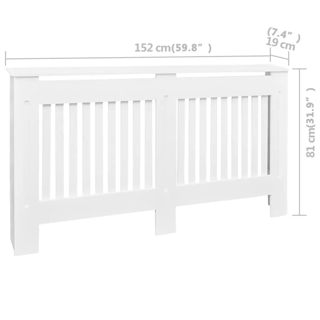 vidaXL Cache-radiateurs 2 pcs blanc MDF 152 cm