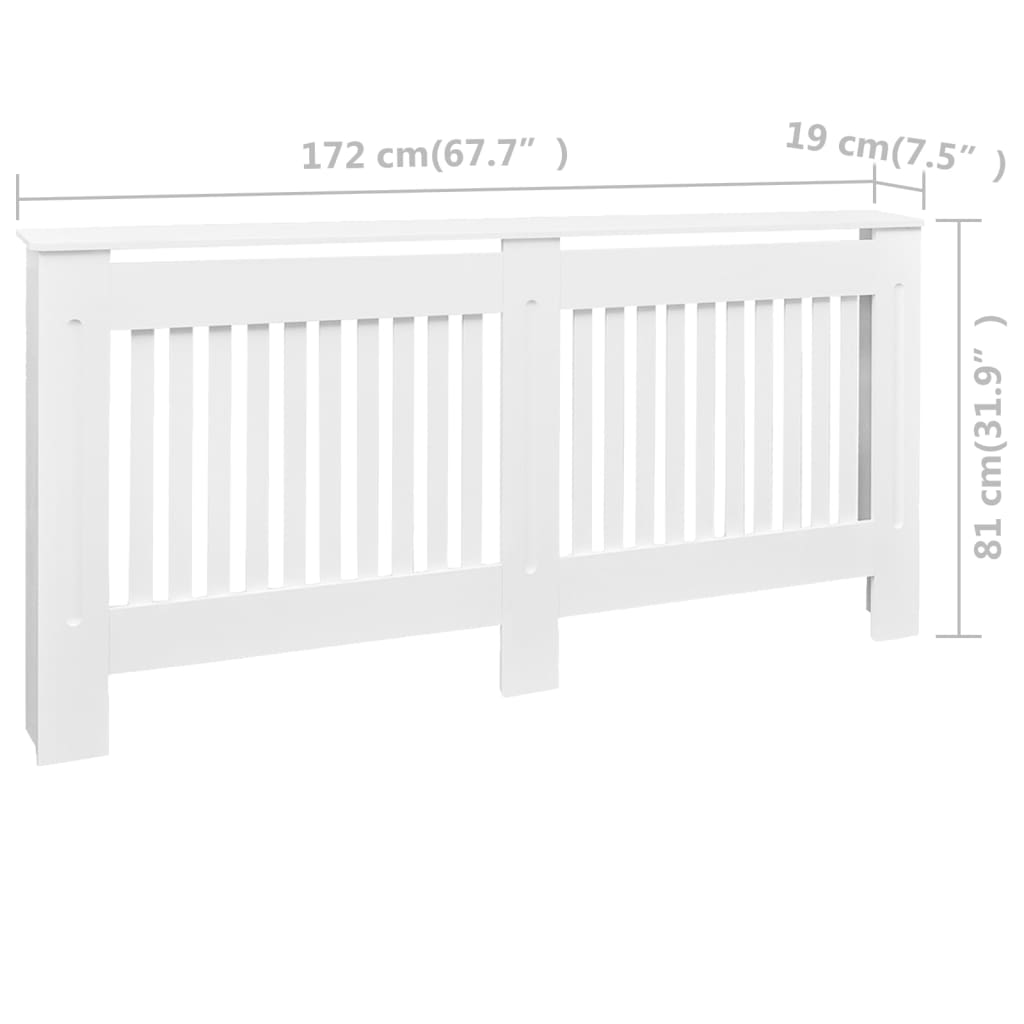 vidaXL Cache-radiateurs 2 pcs blanc MDF 172 cm