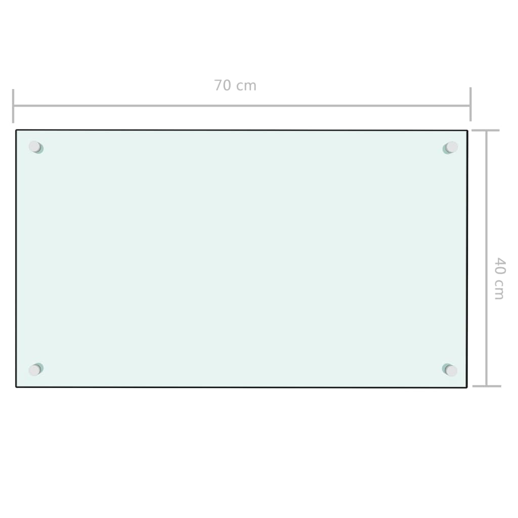 vidaXL Dosseret de cuisine Blanc 70x40 cm Verre trempé