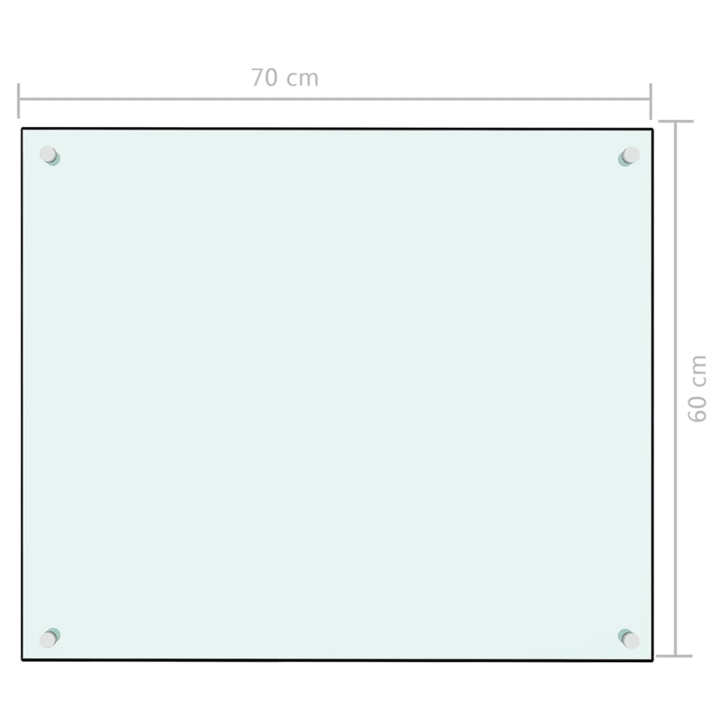 vidaXL Dosseret de cuisine Blanc 70x60 cm Verre trempé