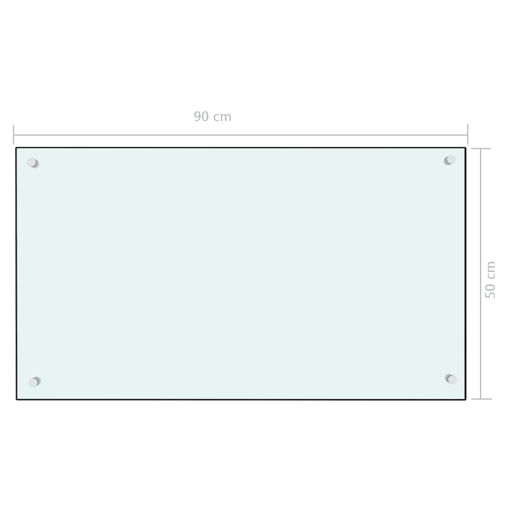 vidaXL Dosseret de cuisine Blanc 90x50 cm Verre trempé