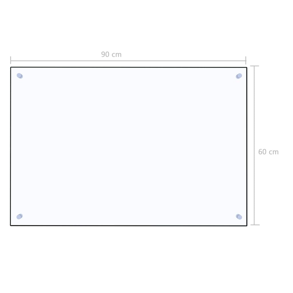 vidaXL Dosseret de cuisine Transparent 90x60 cm Verre trempé