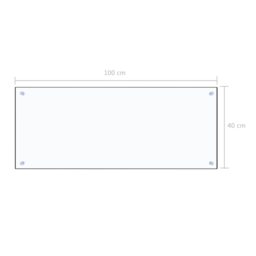 vidaXL Dosseret de cuisine Transparent 100x40 cm Verre trempé