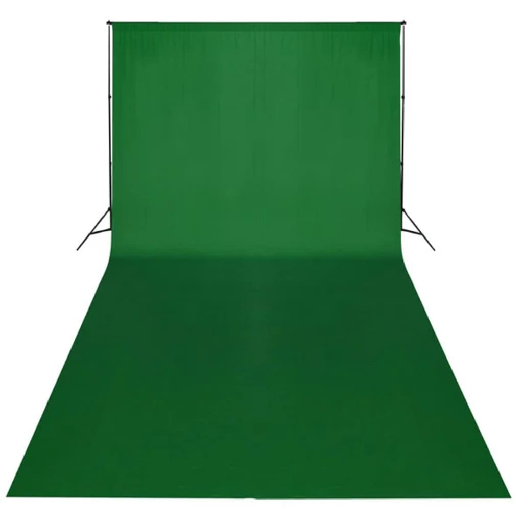 vidaXL Toile de fond Coton Vert 600 x 300 cm Incrustation