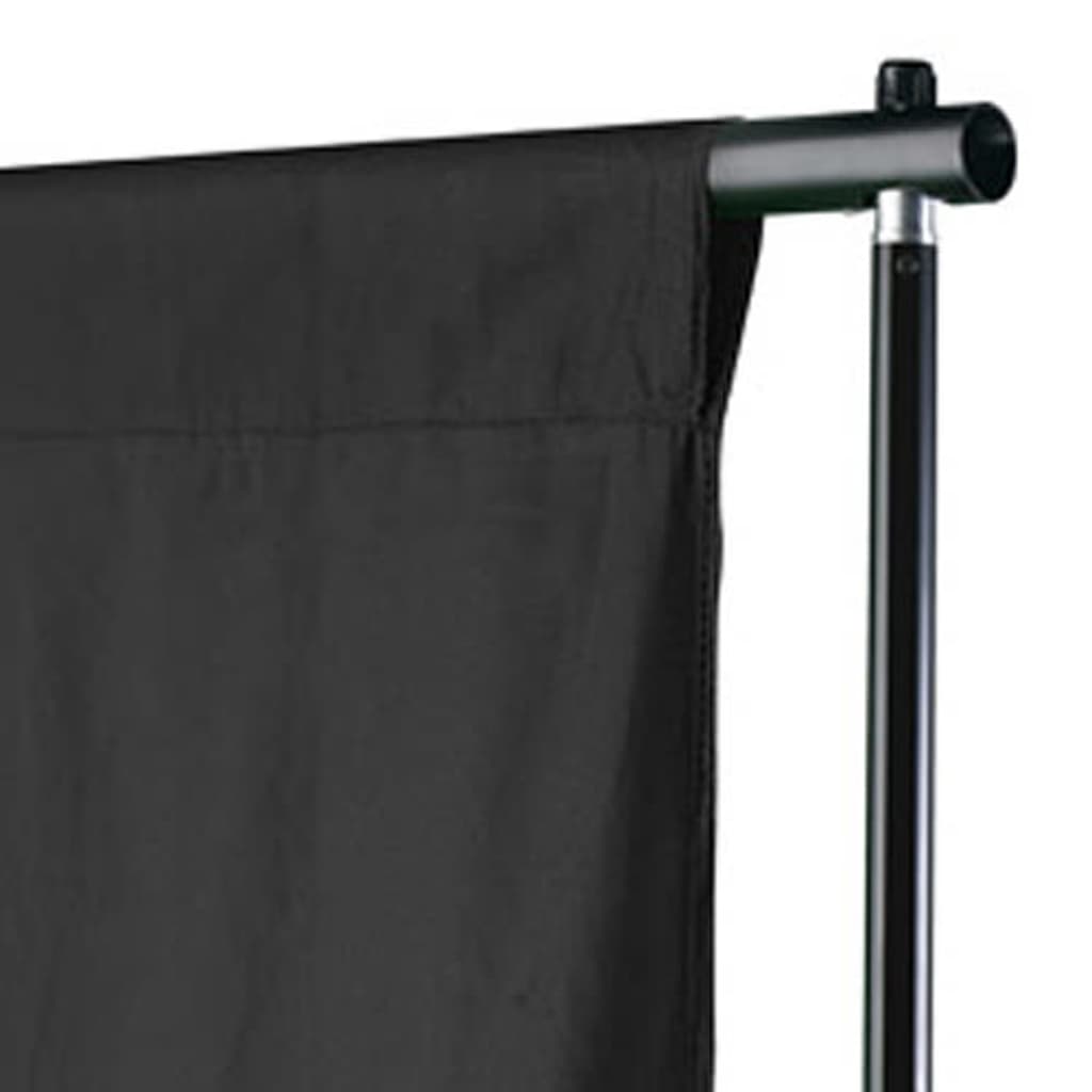 vidaXL Toile de fond Coton Noir 600 x 300 cm
