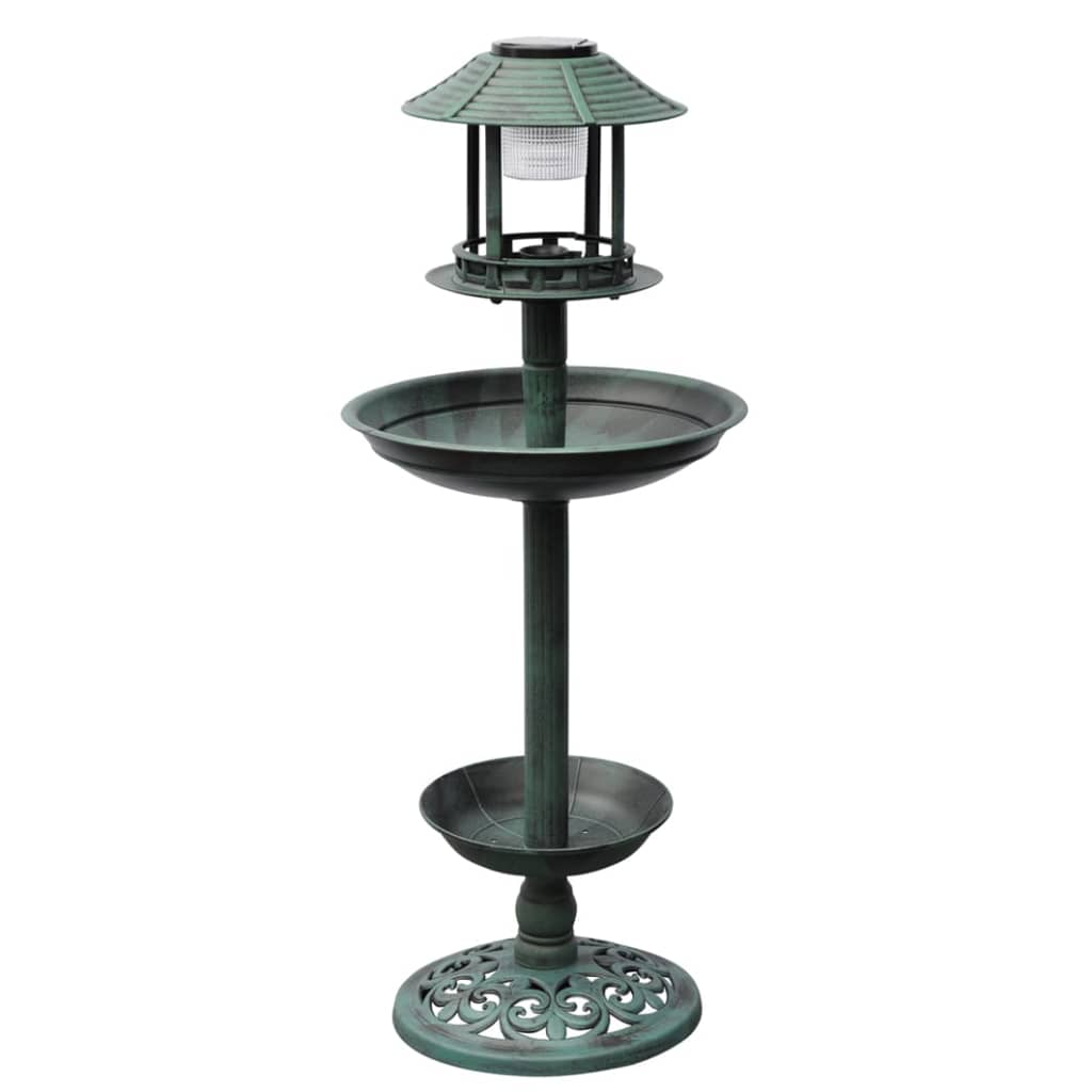 vidaXL Mangeoire à oiseaux avec lampe solaire