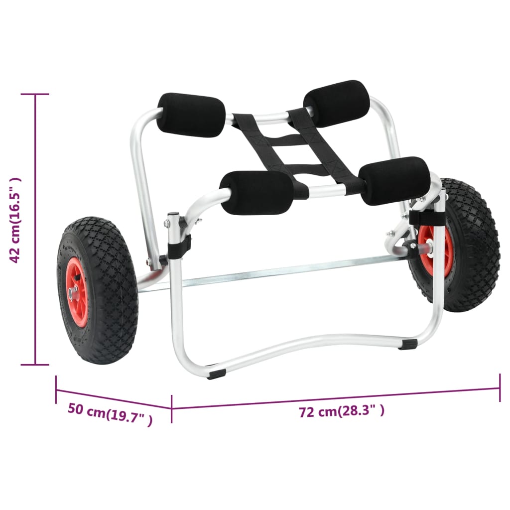 vidaXL Chariot pour kayak Aluminium