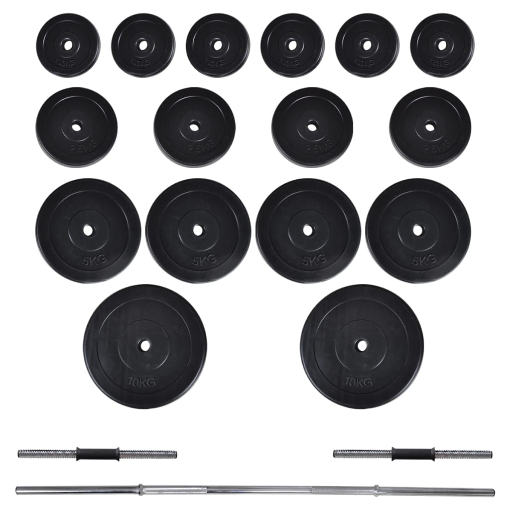 Kit de barre d'haltère et 2 haltères 605kg