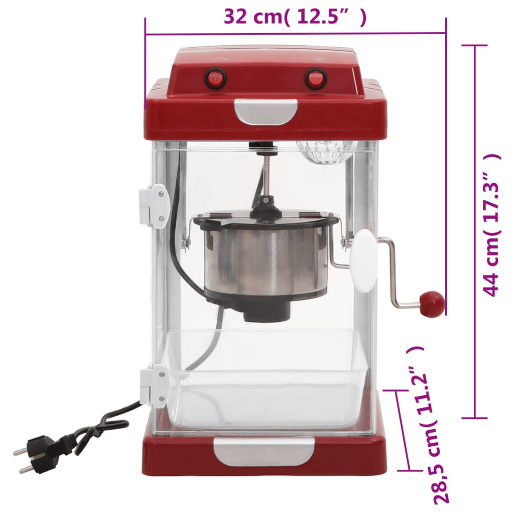 vidaXL Machine à pop-corn 2,5 oz