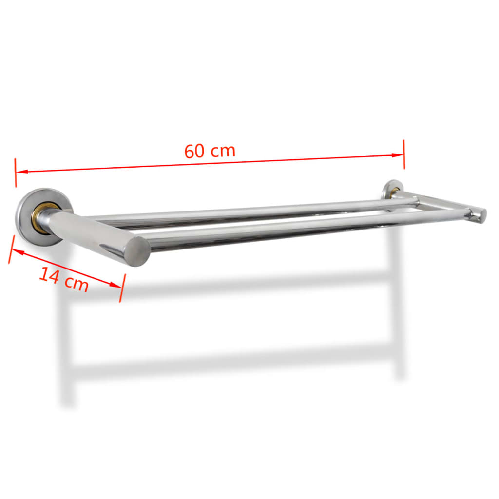 Porte serviettes double - Barre Fixe 2 tubes
