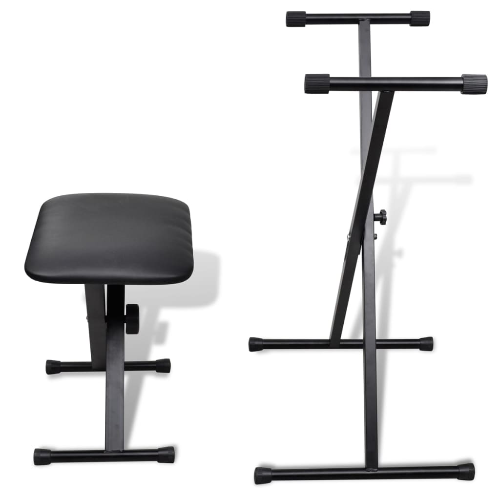 vidaXL Ensemble de tabouret et support réglable de piano