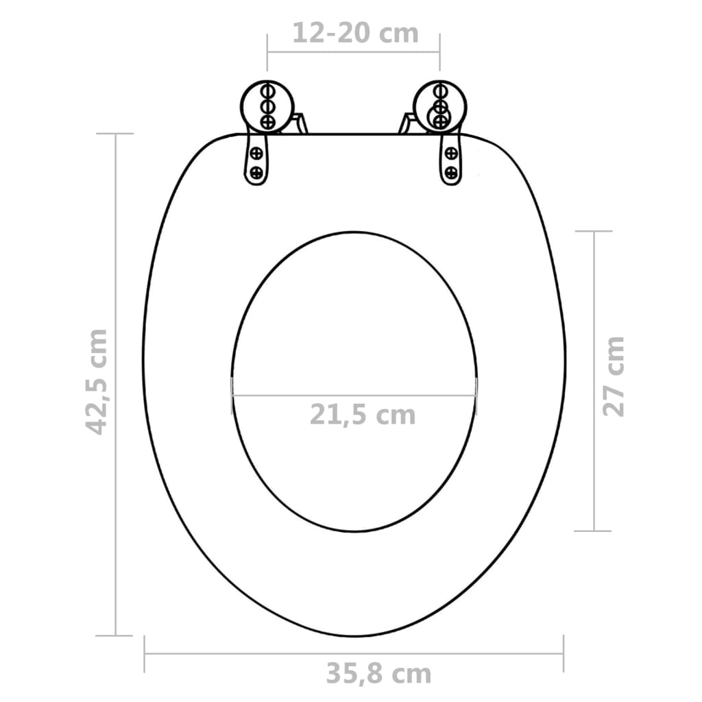 vidaXL Siège de toilette avec Couvercle MDF Design simple Blanc