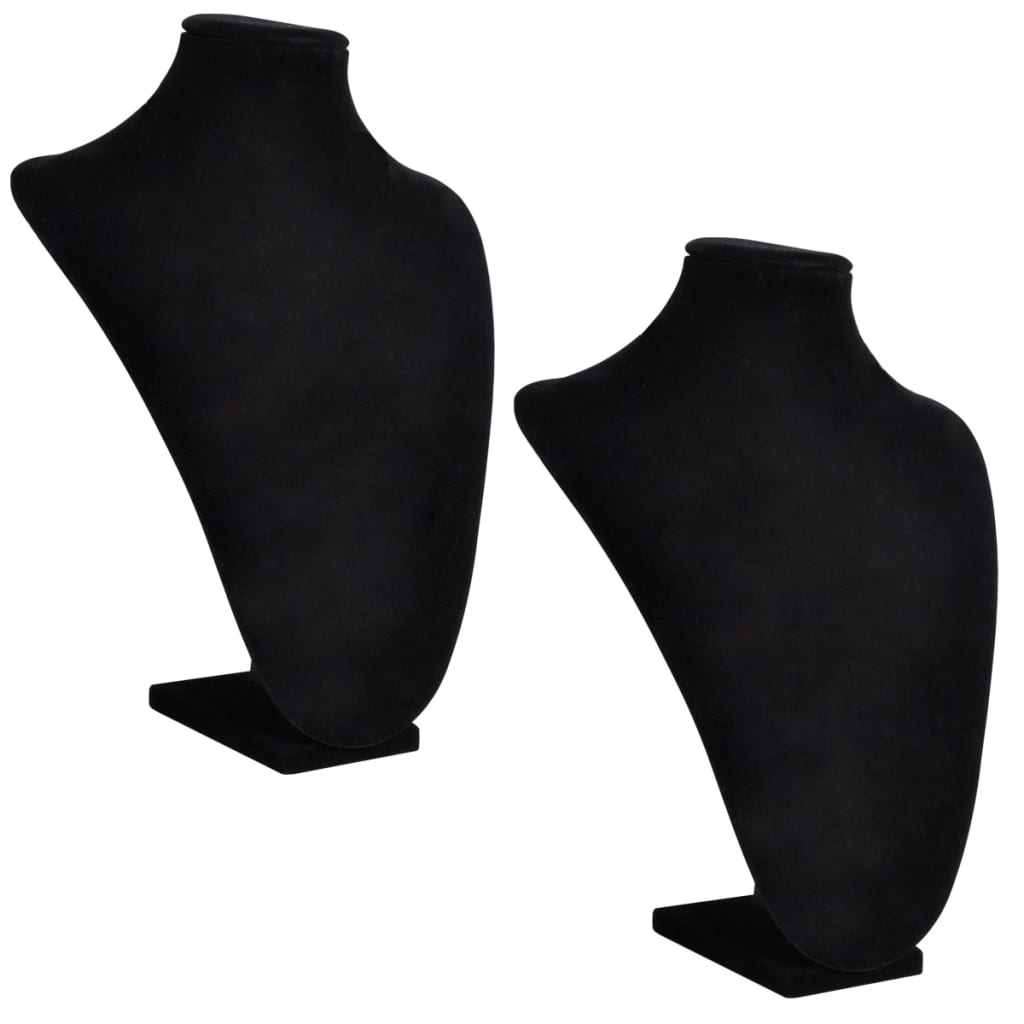 Présentoir buste d'exposition pour colliers en flanelle 2 pcs