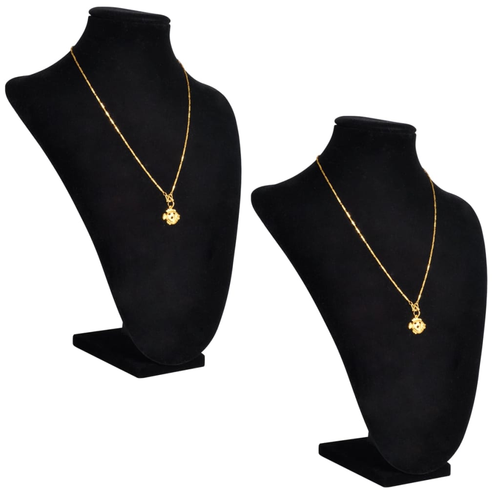 Présentoir buste d'exposition pour colliers en flanelle 2 pcs