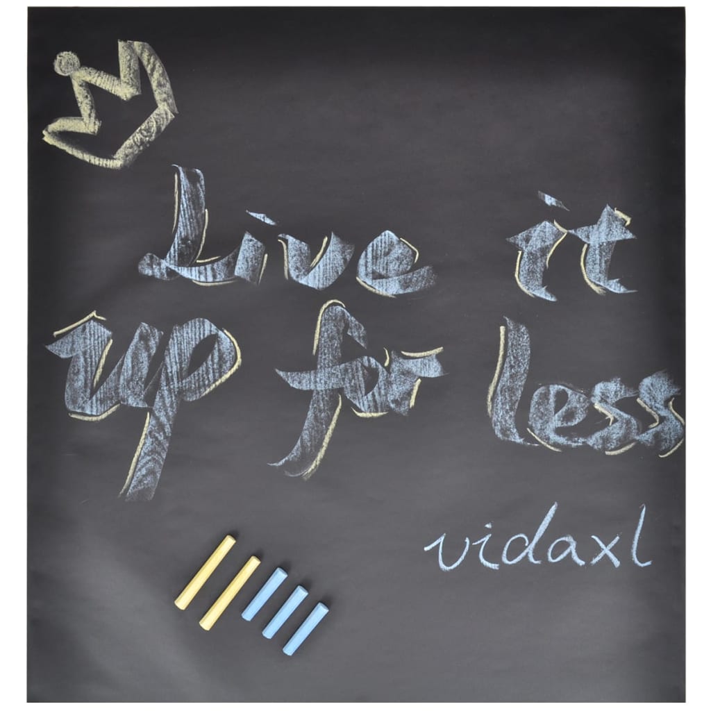 vidaXL Tableau noir autocollant mural 0,6x3 m 2 rouleaux avec craies